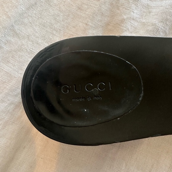 Vintage Gucci Horsebit Black and Gold Sandals Women’s Size 8 - Picture 2 of 7